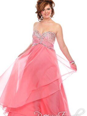 Precious Formals W10492 Size 24W Pink Prom Dress